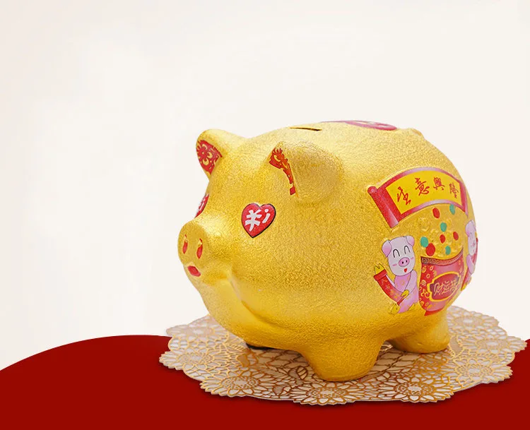 Креативный подарок Lucky Feng Shui мультяшная золотая свинья-копилка керамическая копилка детская наличные копилка для монет коробка депозит коробка для домашнего декора