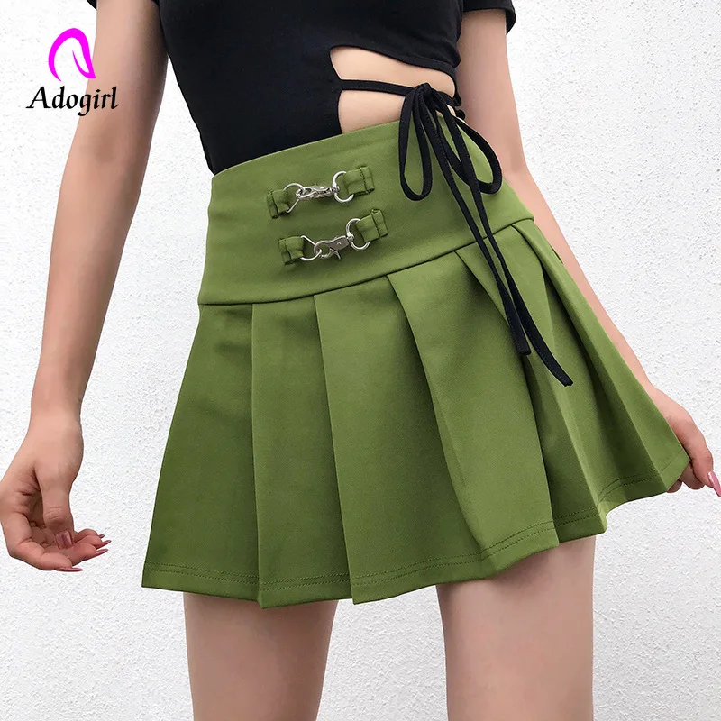 Женская плиссированная юбка Харадзюку с высокой талией в Корейском стиле