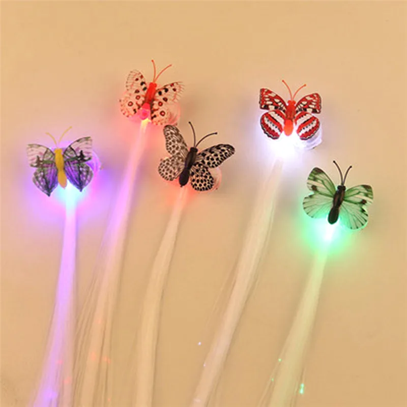 Яркие светящиеся заколки для волос со светодиодный Ной бабочкой яркие