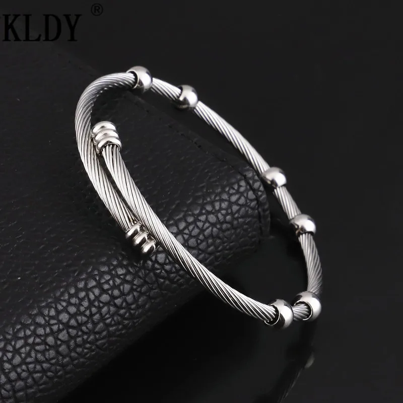 KLDY браслет из нержавеющей стали с золотыми манжетами регулируемый для мужчин и