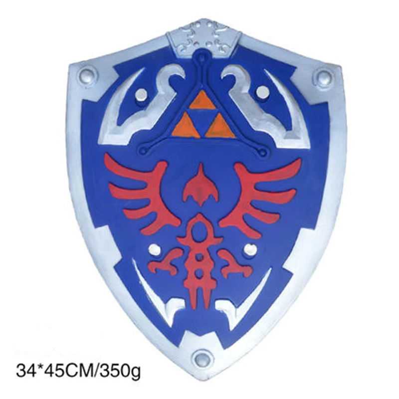 Серый С игрой "Legend of Zelda" Ссылка Косплей щит/меч ПУ реквизит для косплея Хэллоуин ссылка оружие ролевые игры безопасные детские игрушки - Цвет: Серый
