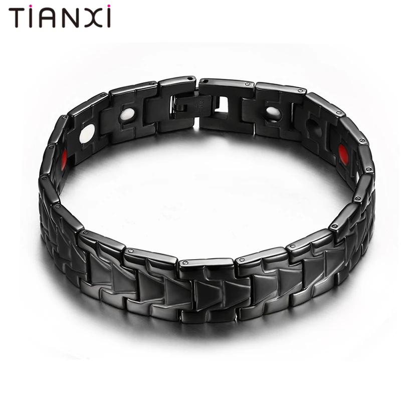 TIANXI New Cool Health Men Magnetic Bracelets&ampBangles Stainless Steel Bangles For Black Gold Silver Bracelets Gift | Украшения и