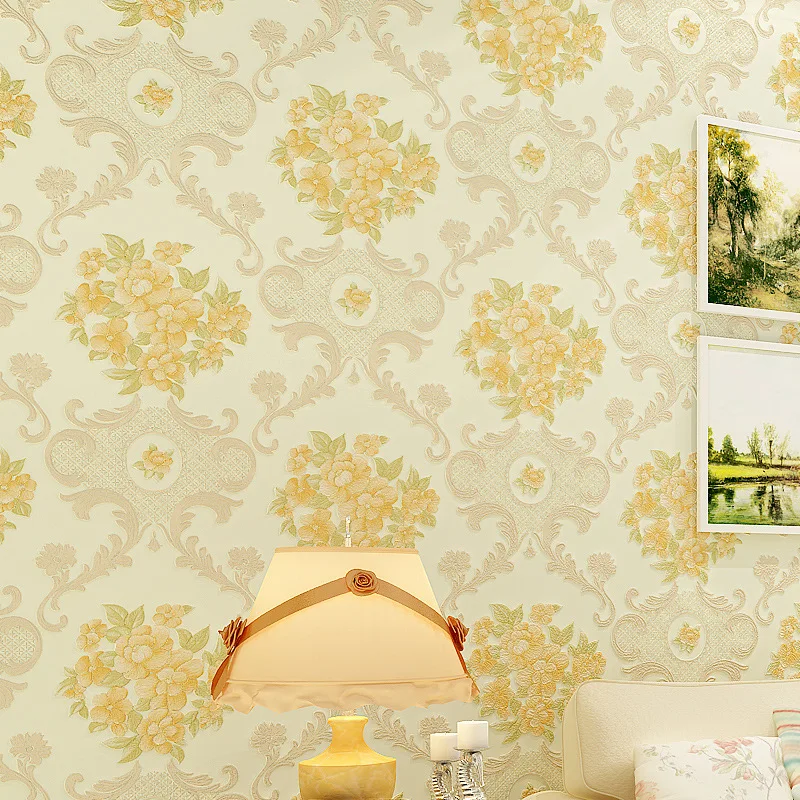 

beibehang Fine embossed pastoral wallpaper rolls papel de parede 3D murals damask wall paper roll flooring wallpaper for wall 3d