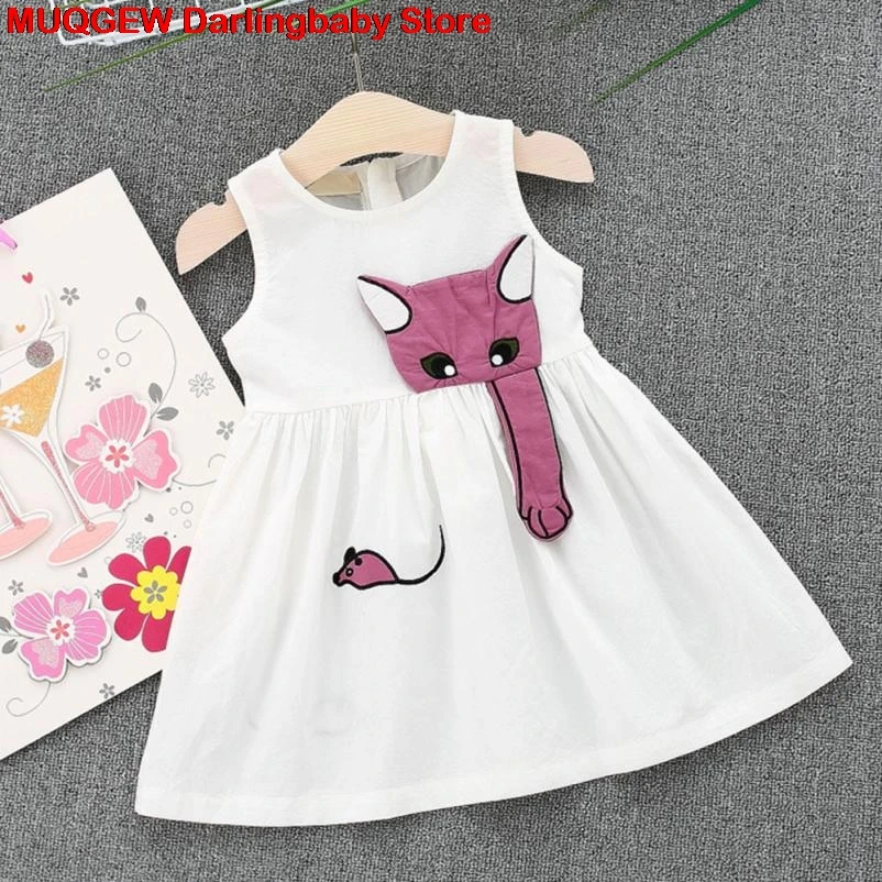 Новинка для новорожденных мультфильм Muse без рукавов Пляжное платье одежда