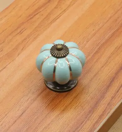 

10 pcs / lot Ceramic Cartoon Drawer Knobs Kid Room Cabinet Handles Light Blue