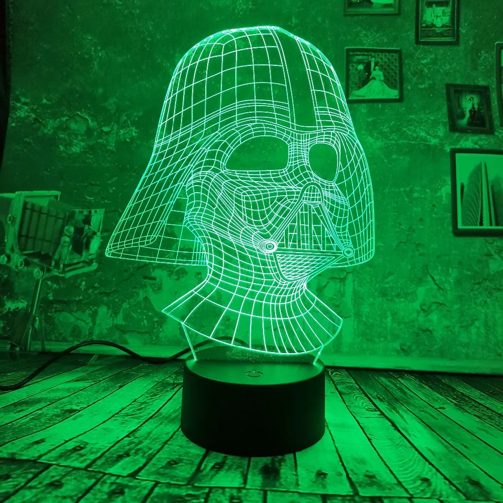 Новые вентиляторы Звездные войны Дарт Вейдер 3D светодиодный светильник ночник