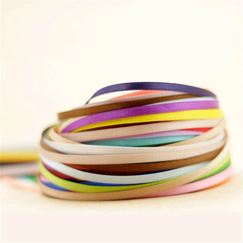 50 м красивая шелковая атласная лента 3 мм в ширину свадебные украшения