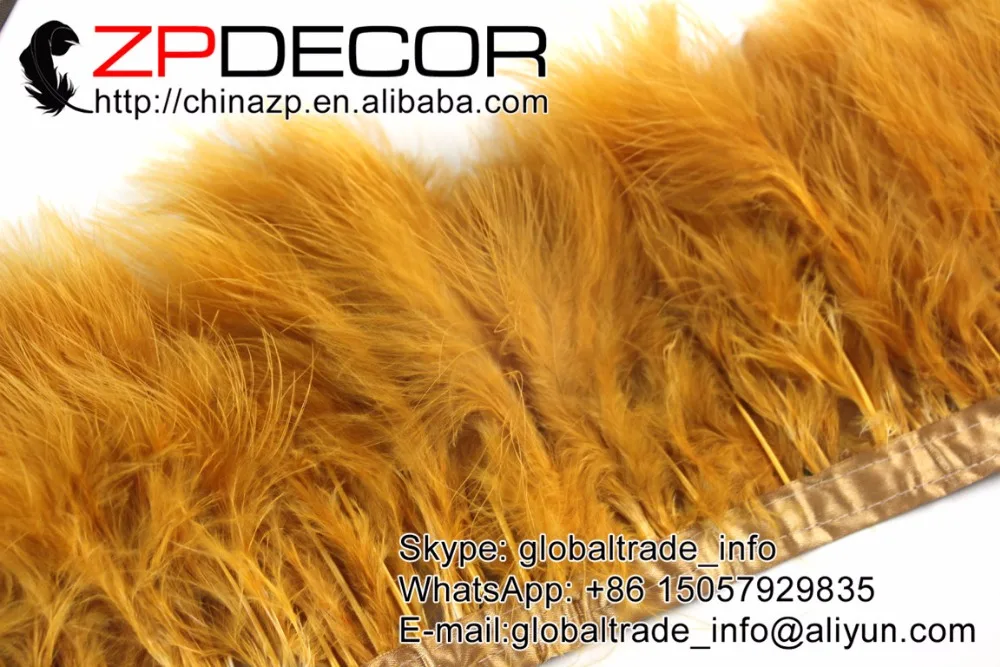 ZPDECOR 2 ярдов/партия 4 6 дюймов (10 15 см) красивый глубокий золотой Marabou Турция с пухом