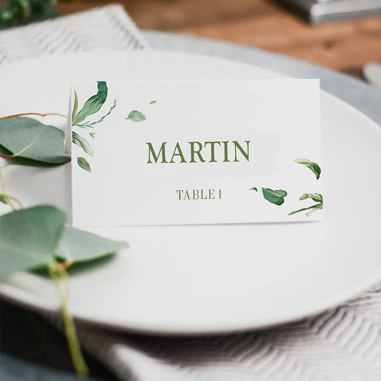 50 шт./лот Зеленый цветочный садовый стиль свадебная вечевечерние место для стола