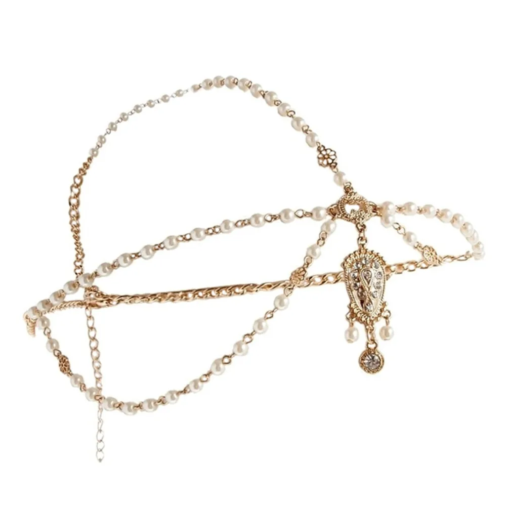 1 шт. белые/красные индийские бисерные в стиле бохо красивые золотые повязки для