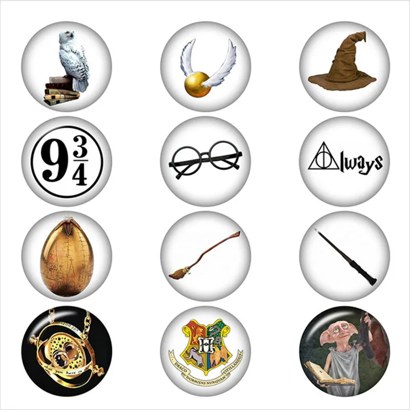 10 шт. смешанные фильмы мультфильм HP Сова 9 и 3 4 волшебная кнопка оснастки круглая