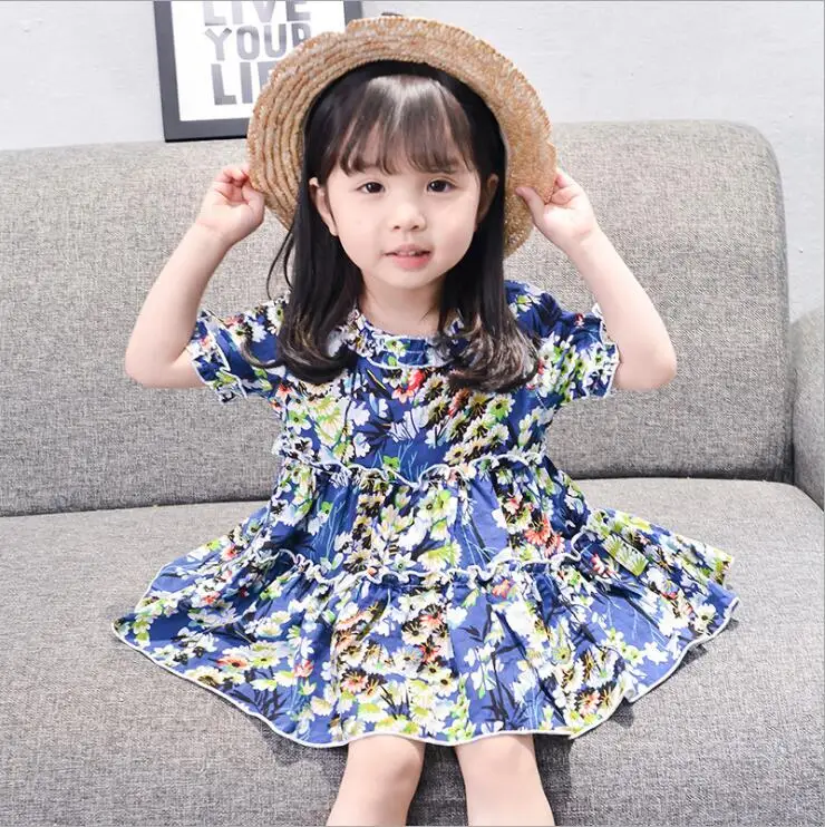 

CHCDMP Baby girls Dress 2018 Summer Children Clothing Girls Dresses For Party And Wedding Kids Princess Printed Dress