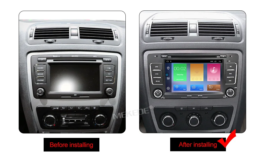 MEKEDE Android9.1 2 Гб ОЗУ два DIN 4 ядра автомобильный DVD для SKODA Octavia 2009-2013 Octavia2 Octavia A5 радио Bluetooth DAB