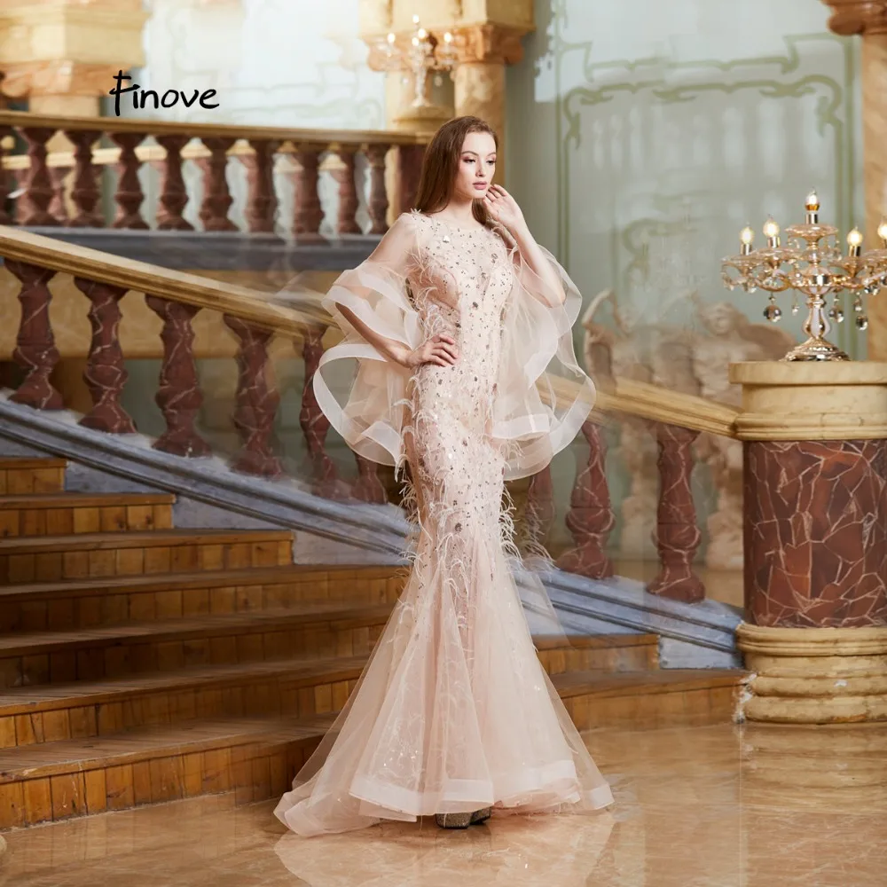 Finove Новое поступление вечерних платьев 2020 Romatic Pink элегантное платье с овальным