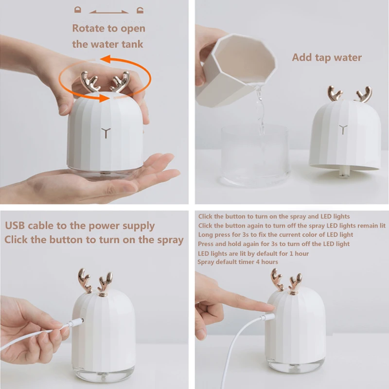 Ultrasonic Air Humidifier Aroma Essential Oil Diffuser for Home Car Office Hostel USB Fogger Mist Maker 7 Color LED Night Lamp |