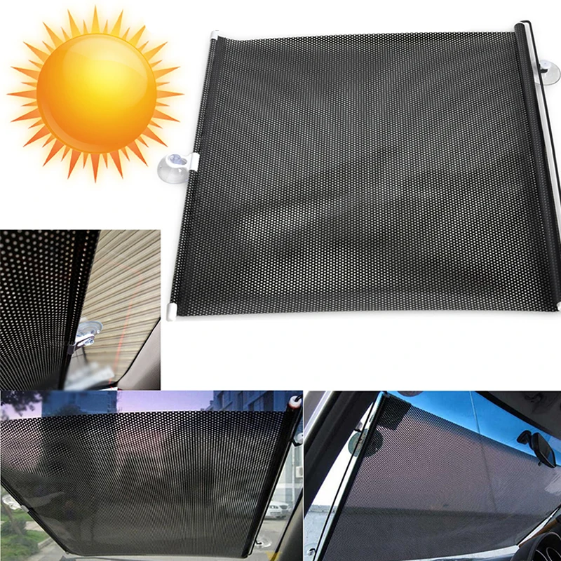 Черные шторы рулонные жалюзи гладко для всех автомобилей Wth крючки всасывающие