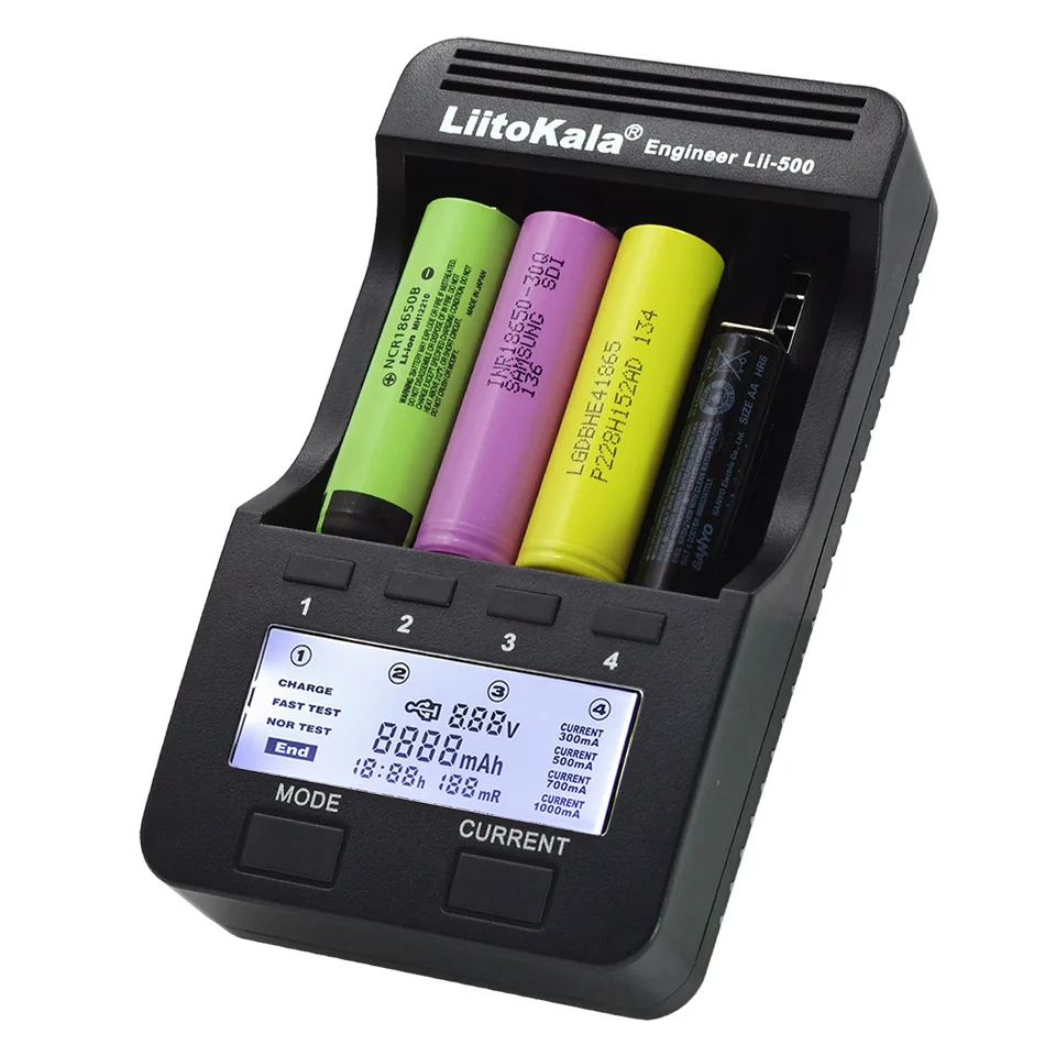 Liitokala lii-500 lii-PD4 умный ЖК-дисплей Универсальный литий-ионный NiMH AA AAA 10440 14500 16340 17335 17500