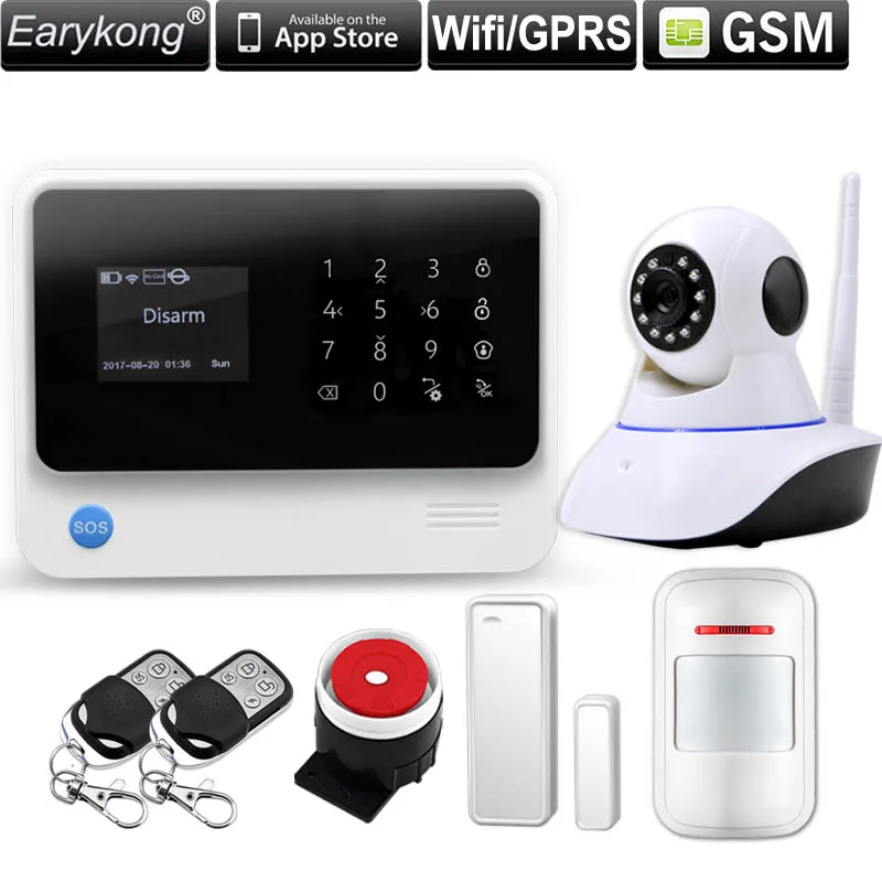 2 4G Аварийная сигнализация wifi gsm совместимая с GPRS IOS Android APP control сенсорная