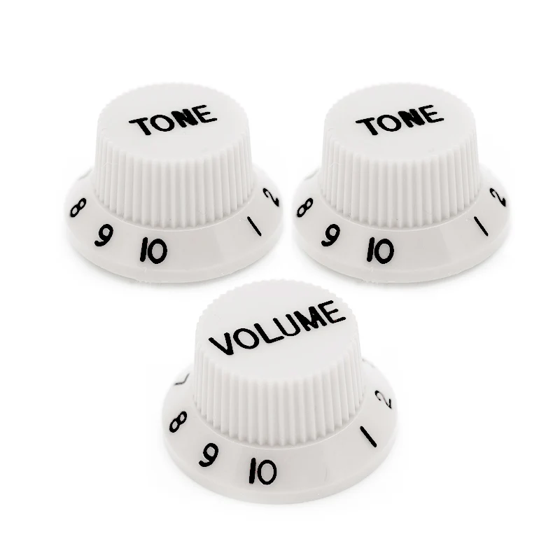 White 1set 3 шт./партия регуляторы скорости гитары 1 Том 2 тон для Stratocaster Strat ST SQ аксессуары для электрогитары разные цвета - Цвет: White 1set