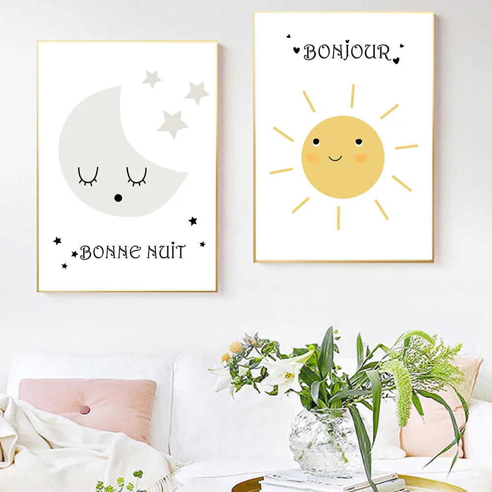 Милая картина из парусины детские рисунки для детской комнаты девочек комната