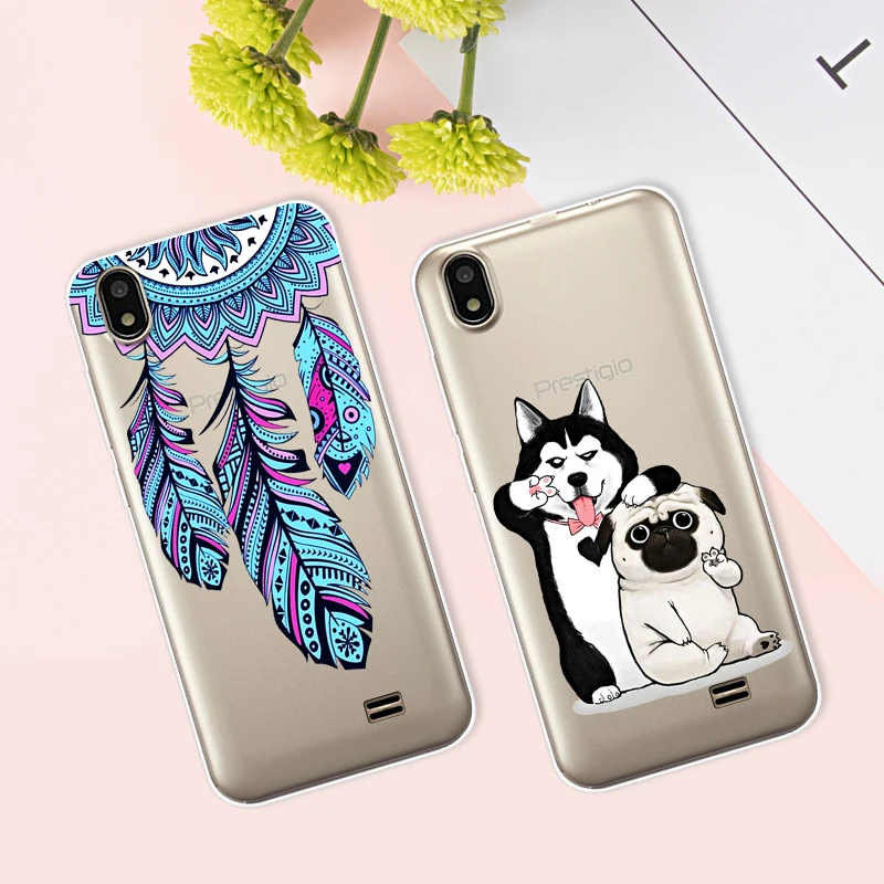 Case For Prestigio Wize Q3 Transparent Printing Drawing Silicone Phone Cases Cover PSP3471 Duo 4.95 Inch |