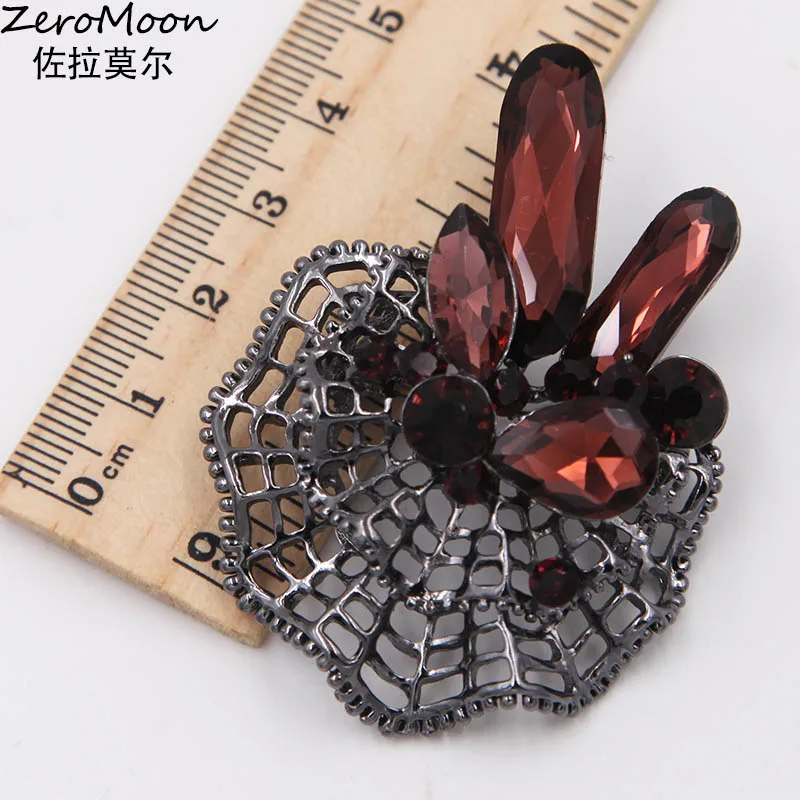 Классическая Брошь Паук Паутина Стразы с кристаллами булавка КАПЛЕВИДНАЯ