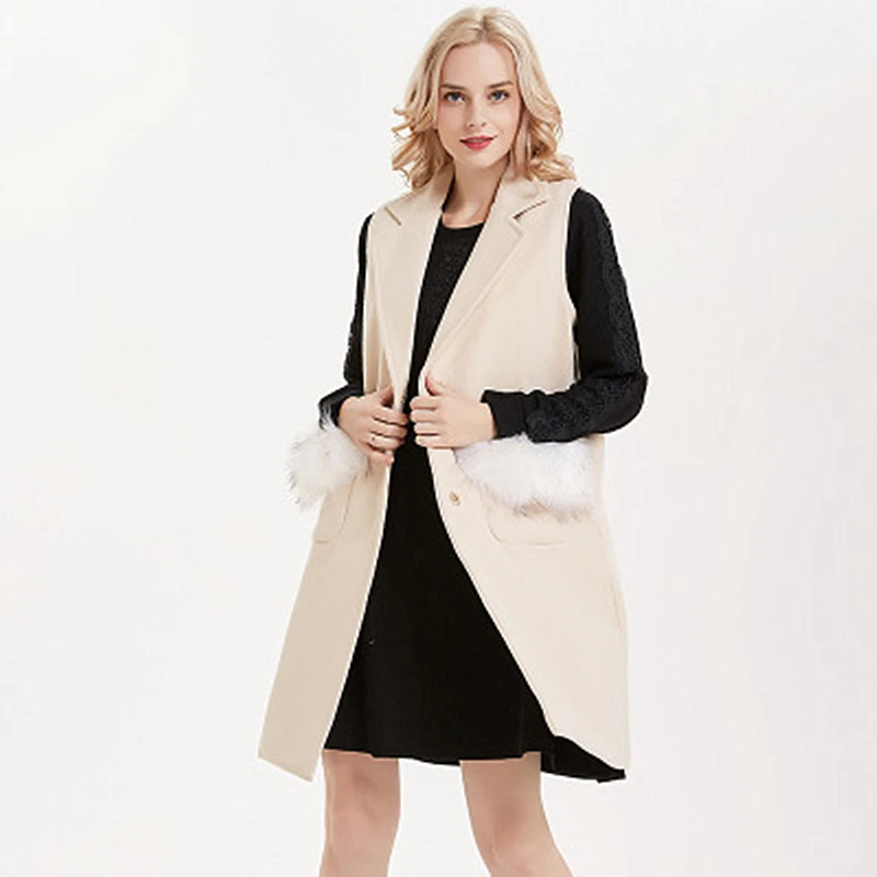 Winter Dress Fat Sister Plus Fertilizer XL Women's Korean Version Woolen Vest Thick Woven Simple Fashion Solid Color Slim | Женская