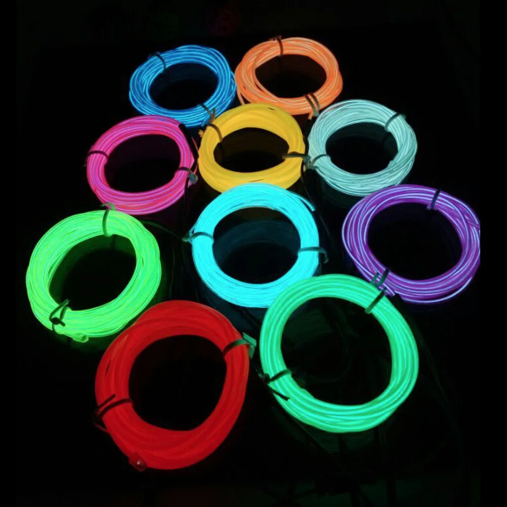 Светодиодная лента гибкая неоновая лампа с питанием от батареи 4AAA 10 м для