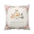 Наволочка для подушки из полиэстера, с изображением лесных животных