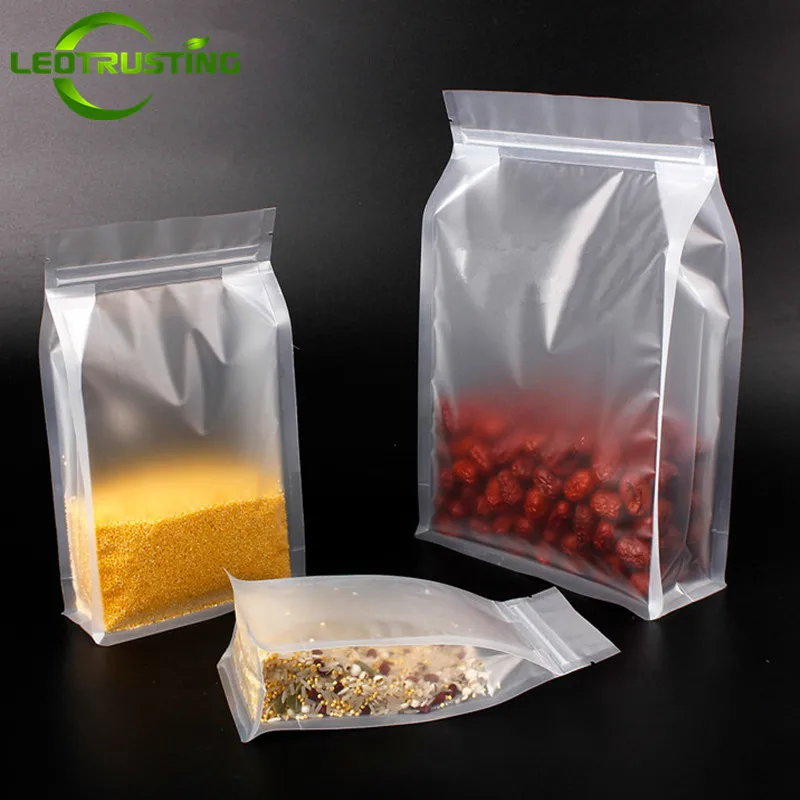 50pcs 3D  Frosted Stand up Matte Plastic Zipper Bag Translucent Coffee Snack Cookie Corn Beverage Fridge X-mas Packaging Pouches