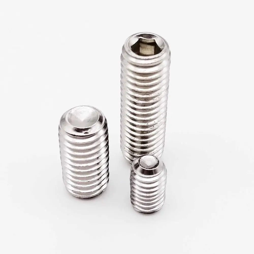 304 stainless steel 50 шт. M2 M2.5 M3 M3.5 M4 M5 M6 DIN916 304 нержавеющая сталь черного класса 12,9 Шестигранная розетка Шестигранная чашка с точечной резьбой набор болтов - Цвет: 304 stainless steel