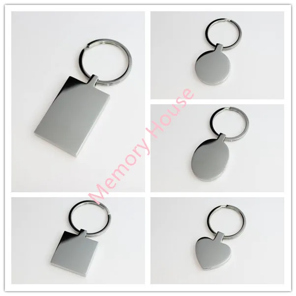 

LLK002 Directly Factory Wholesale High Polished 316L Stainless Steel Keyring - 5 Different Shapes-100pcs/Lot Free DHL shipping