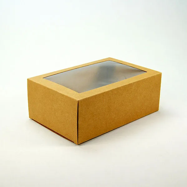 10 шт 15x8,5x23 см коричневая коробка из крафт-бумаги с окном подарочная коробка упаковочная картонная коробка упаковочная коробка