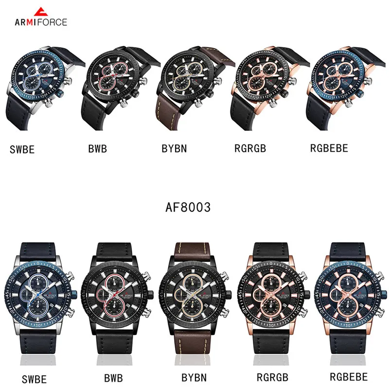 Armiforce мужские часы Топ люксовый бренд Хронограф Календарь спортивные наручные