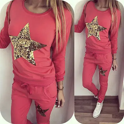 Женский зимний костюм из 2 предметов толстовка с капюшоном и брюки блестками