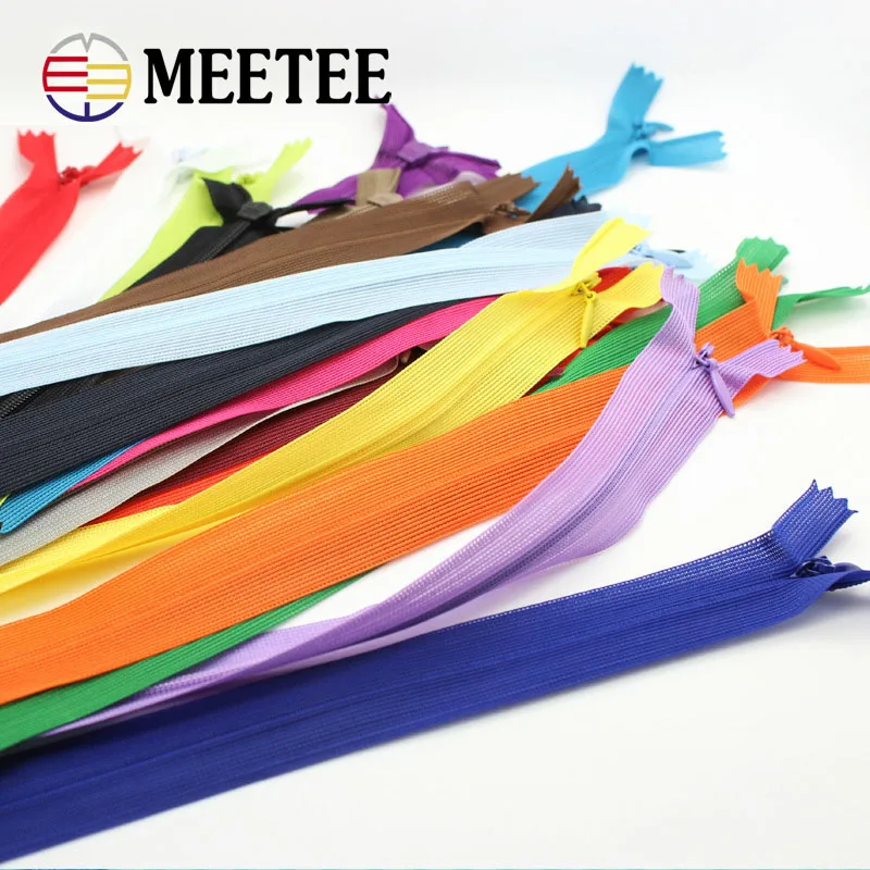 2 шт. Meetee 5#20-100 см водонепроницаемые невидимые молнии открытый конец двойной слайдер для шитья обратная куртка аксессуары для одежды