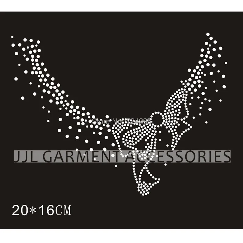 2 шт/лот бабочка Примечание ожерелье узор из страз теплопередачи железа на