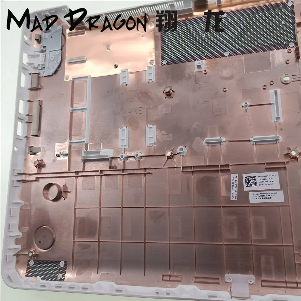 Новый нижний корпус сборки базы ноутбука Dell Inspiron 15 5000 5565 5567, белого цвета, с установленным оптическим приводом.