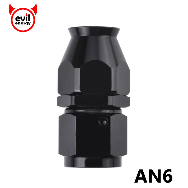 

AN6 Reusable PTFE Fitting 0Degree Tube To Female AN Adapter For PTFE Hose Swivel Hose End Black