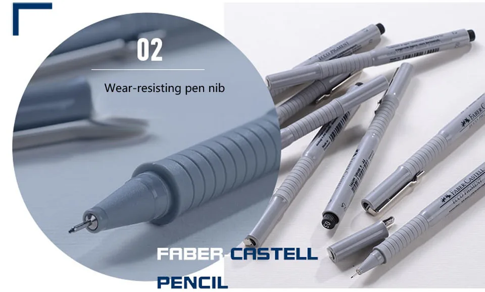 Faber Castell волоконная ручка Ecco черный пигмент манга тонкие ручки 9 шт. водонепроницаемый микрон художественные маркеры ультра Fineliner технические