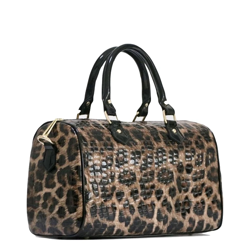 

Сумки для женщин из натуральной кожи Бостонская сумка с леопардовым принтом женские большие сумки-тоут через плечо женская сумка-Кроссбоди...