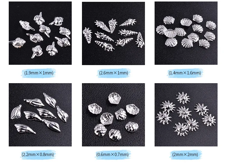 1 колесо/набор серебряное металлическое украшение для ногтей Летний морской