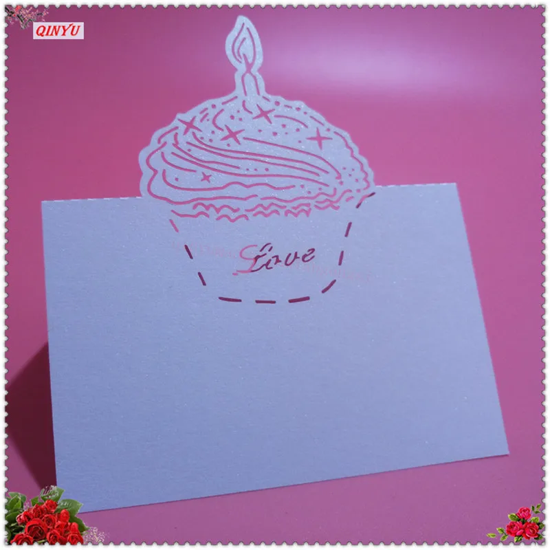 Новинка 2018 г. Лидер продаж карточки для стола с надписью Love торт 50 шт. Pearlscent именем