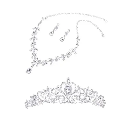 Свадебный комплект украшений стразы тиара корона ожерелье серьги|necklace panda|earrings