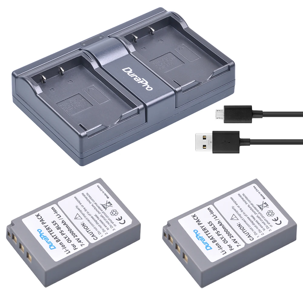 2pc PS BLS-5 BLS5 PS-BLS5 Li-ion Battery + USB Dual Charger For OLYMPUS E450 E600 E620 EP1 EP2 EP3 EPL1 EPL2 EPL3 EPM2 EPL5 EPL6