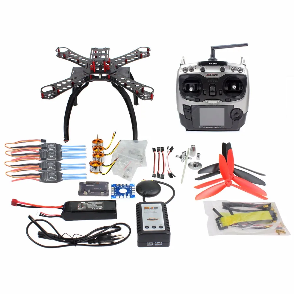 Рамка из стекловолокна DIY RC Мультикоптер Полный комплект GPS Дрон FPV Radiolink AT9S