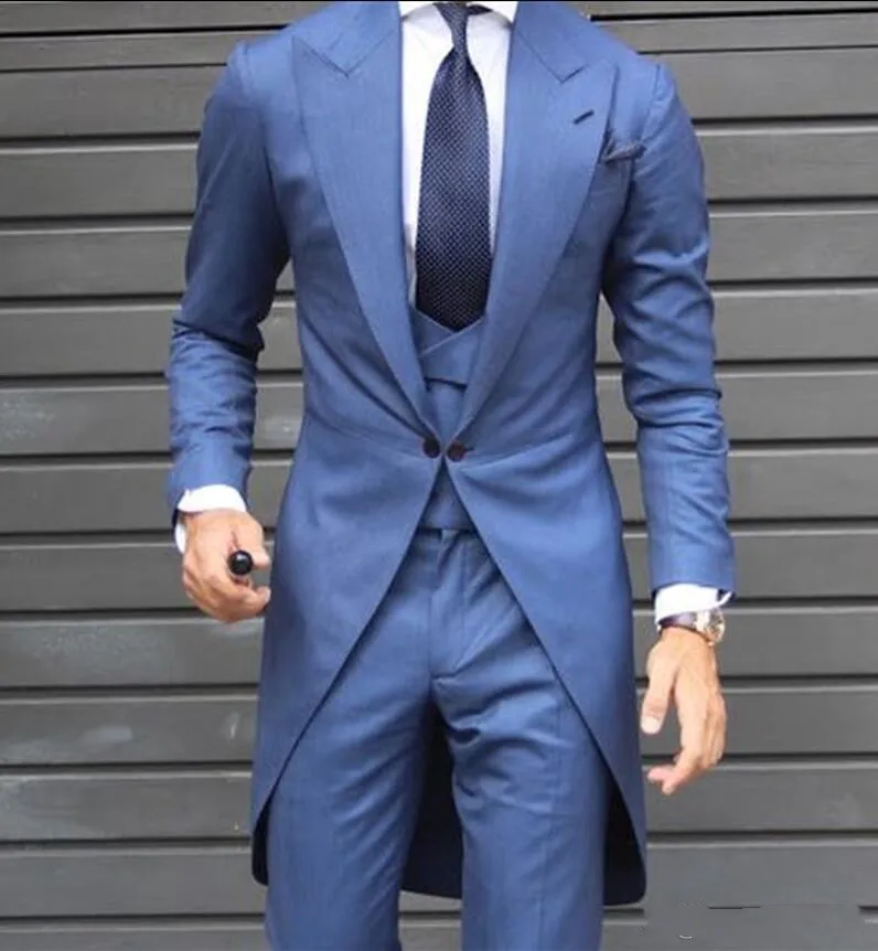 

Handsome One Button Groomsmen Peak Lapel Groom Tuxedos Men Suits Wedding/Prom Best Man Blazer ( Jacket+Pants+Tie+Vest) A196