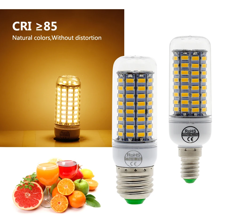 6 шт./лот светодиодный лампы E27 E14 светодиодный кукурузы лампа 220V SMD5730 89 светодиодный s белый/теплый белый свет без мерцания светодиодный светильник лампочка