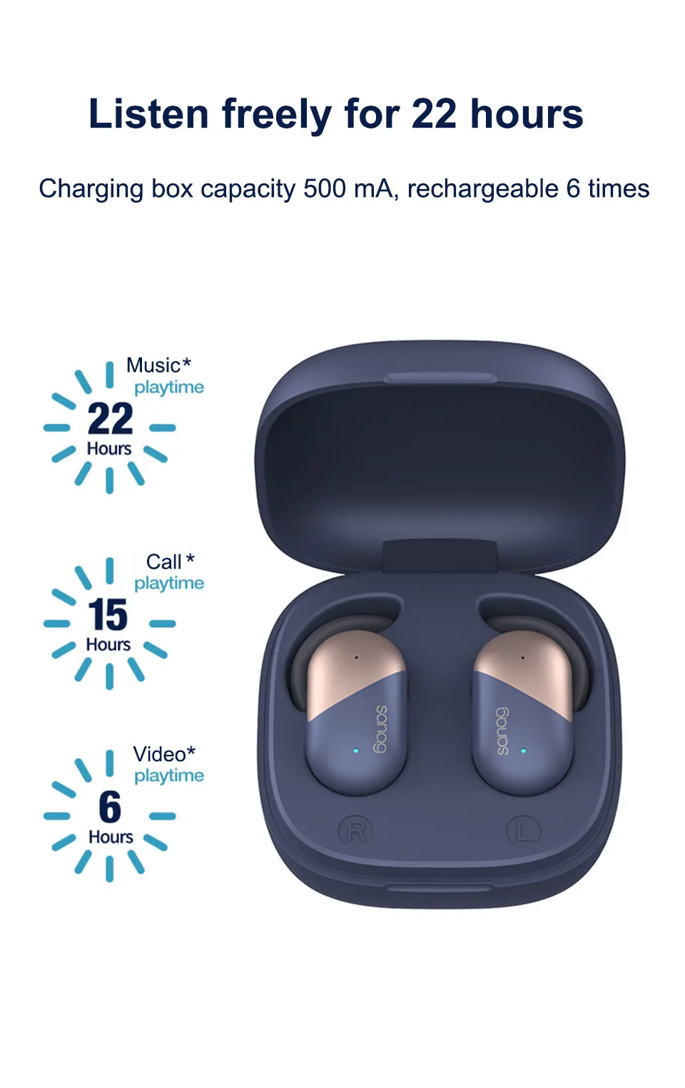 Sanag P5 Беспроводной наушники IPX56 водонепроницаемый True Беспроводной earbouds с микрофоном стерео звук Беспроводной наушники с зарядный чехол