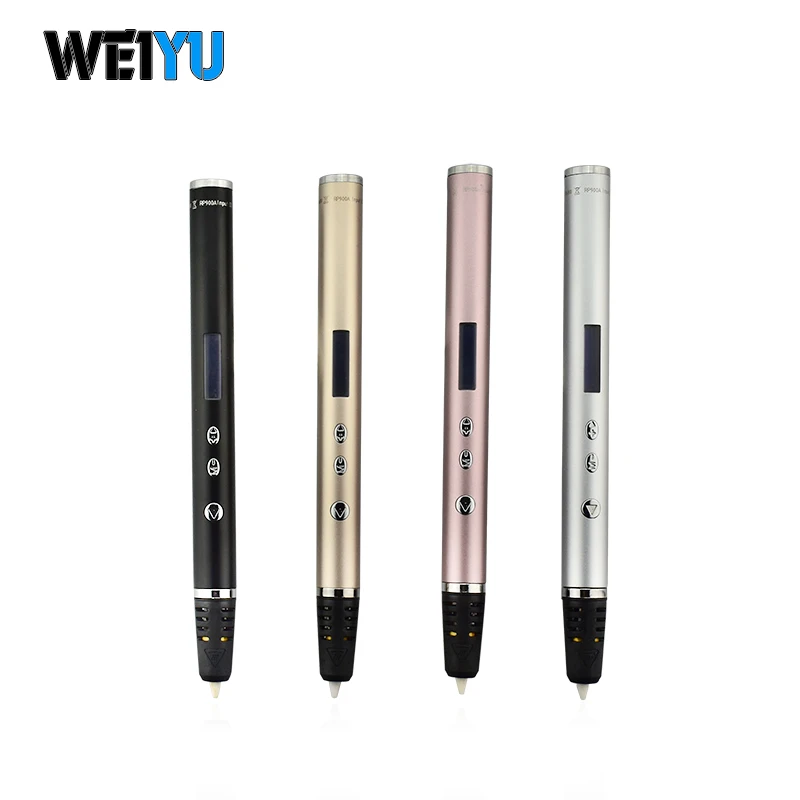 WEIYU 3d ручки PLA нити 1,75 мм 10 цветов* 5 м 3d печатных pen-3d детей Рождественский подарок тонкий светодиодный дисплей для рисования ручка
